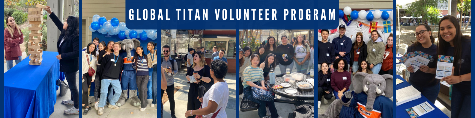 collage of 6 photos from a global titan volunteer program event