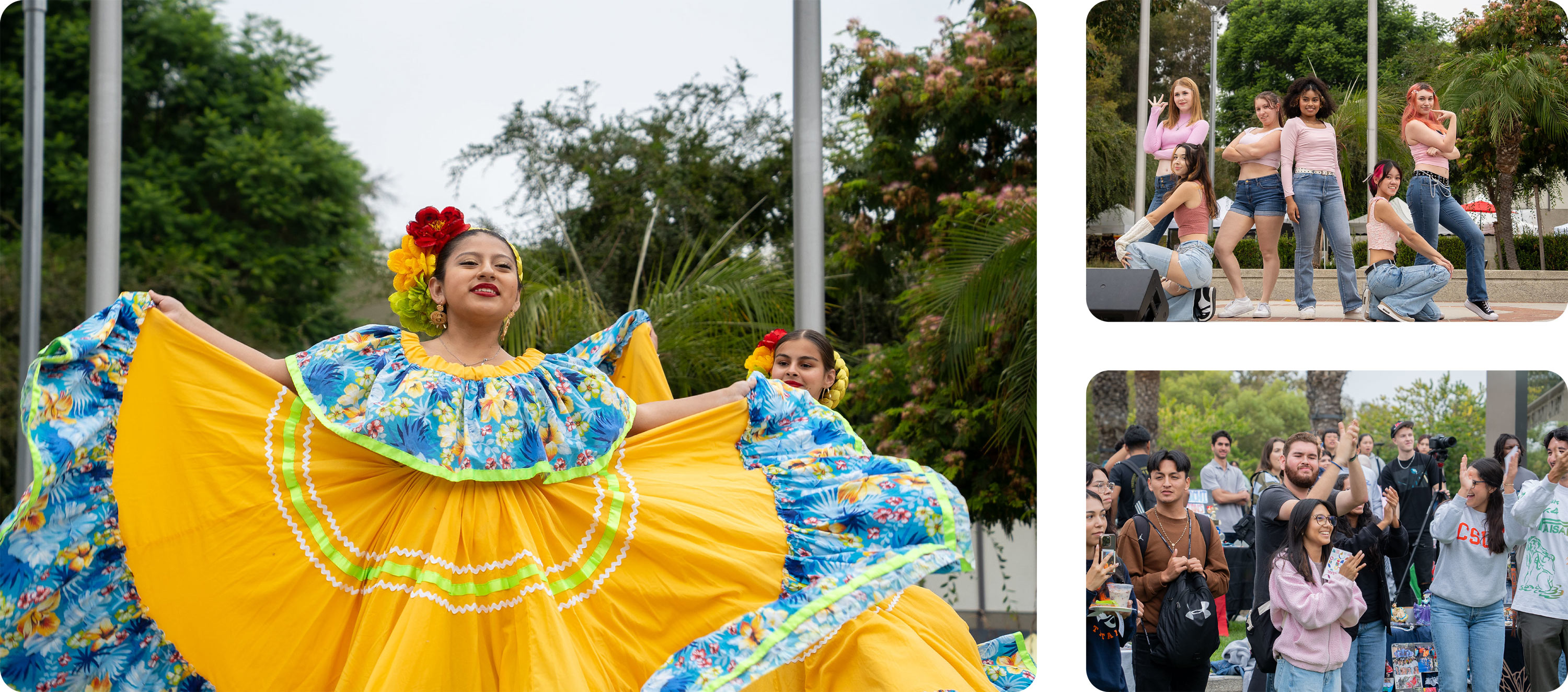 students and dancers at the international education week event