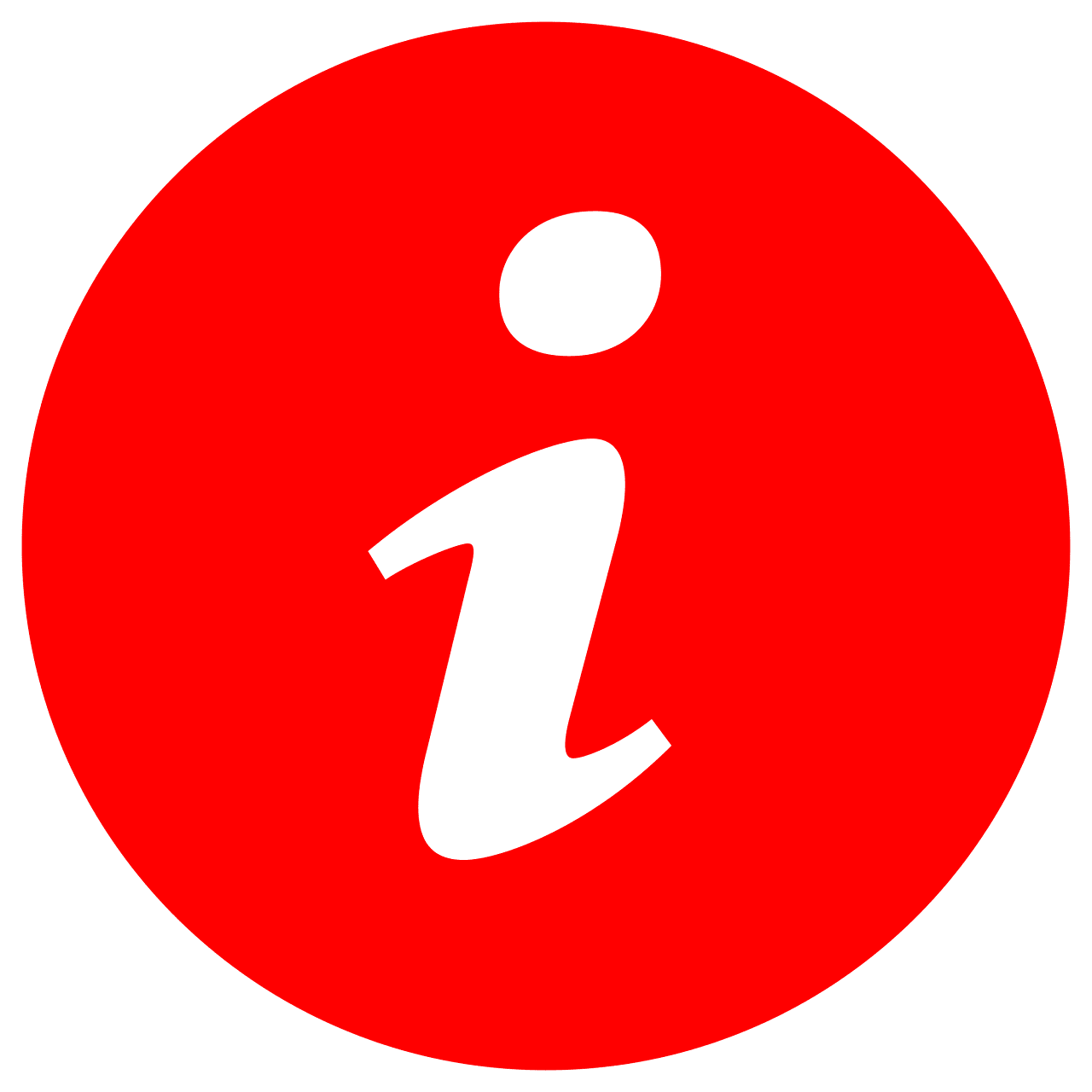 info circle italicized "i" inside red circle