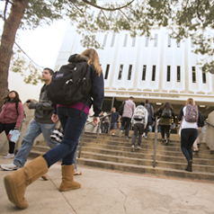 students walking to class