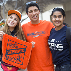 CSUF students celebrating at the Homecoming event